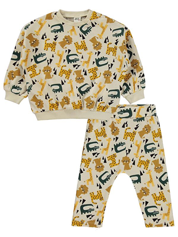 Civil Baby Hayvanlar Empirme 6-18 Ay Takım - Bej 12-18 Ay