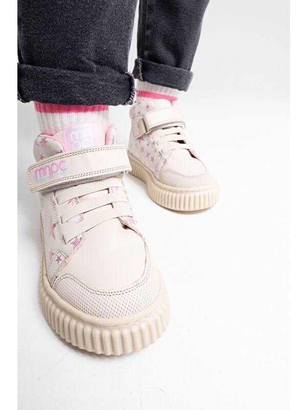 Kız Çocuk Bej Hakiki Deri Suya Dayanıklı Anatomik Günlük Bot - Görsel 3