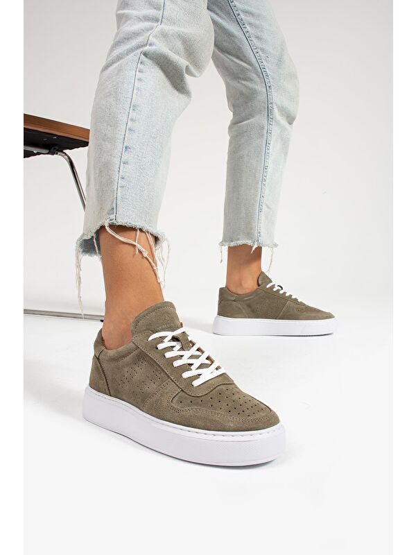 Olgea Haki Süet Kadın Günlük Ayakkabı - Görsel 4