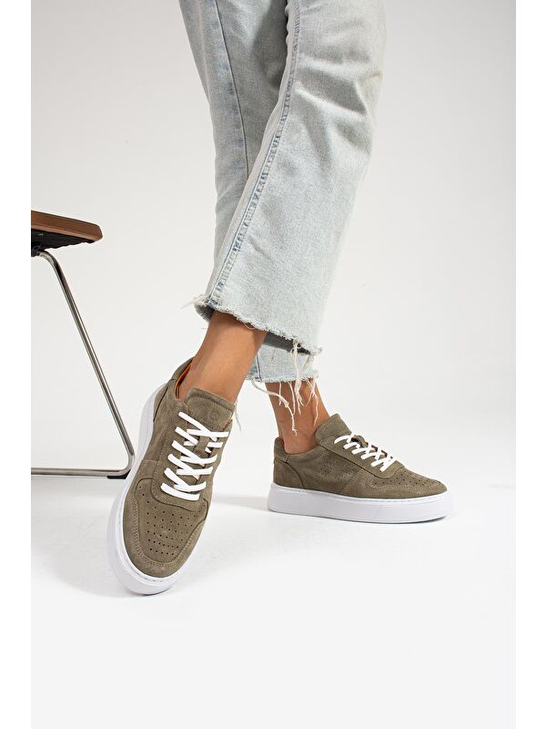 Olgea Haki Süet Kadın Günlük Ayakkabı - Görsel 5