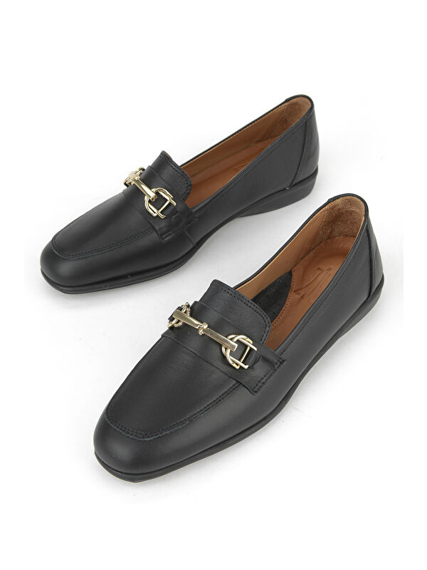 Kadın Hakiki Deri Ayakkabı 1531050Z26142202K Siyah - Görsel 7