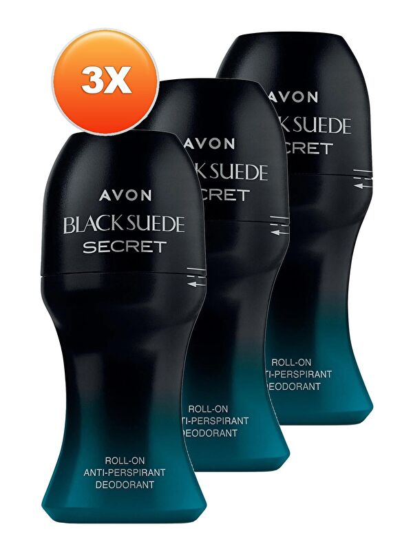 AVON Black Suede Secret Erkek Rollon 50 Ml. Üçlü Set