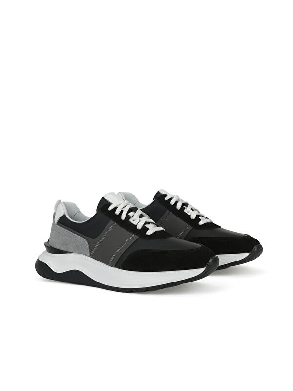 Erkek Hakiki Deri Sneaker 153983Z1425 Siyah - Görsel 3