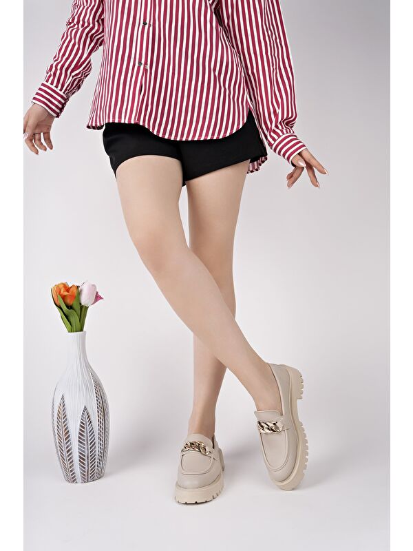 DAİLY Kadın Loafer Kalın Taban Tokalı Günlük Casual Makosen Ayakkabı - Görsel 6