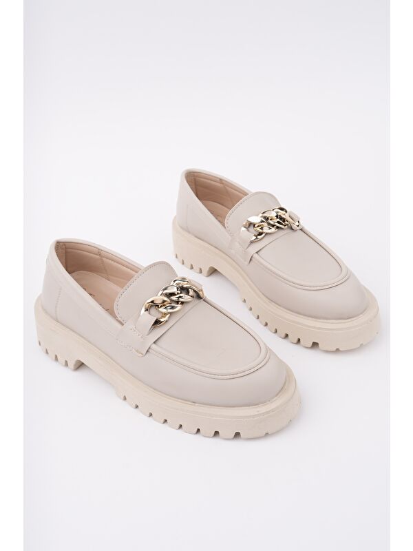 DAİLY Kadın Loafer Kalın Taban Tokalı Günlük Casual Makosen Ayakkabı - Görsel 7