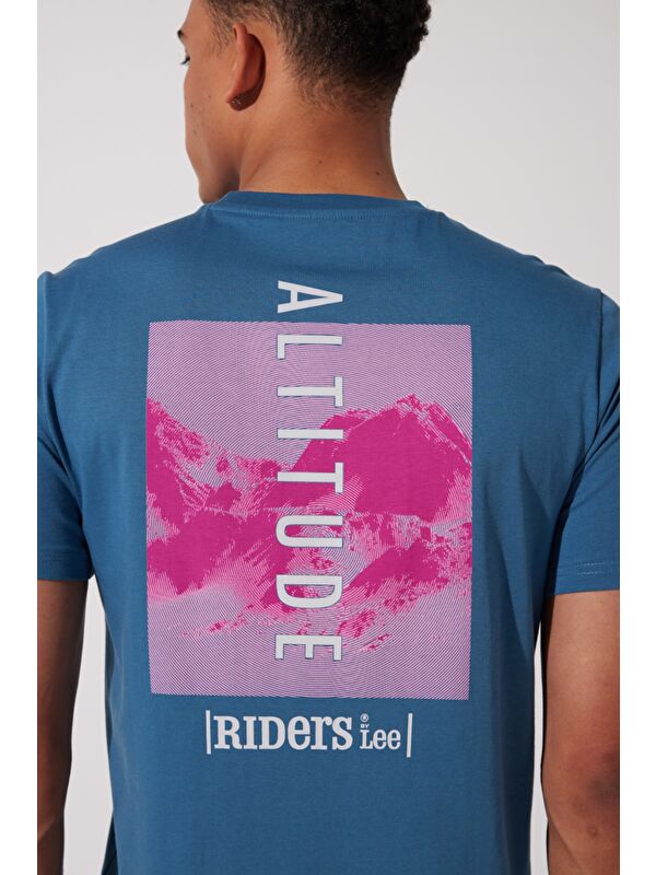 Riders by Lee Regular Fit %100 Pamuk Bisiklet Yaka Petrol Mavisi Tişört