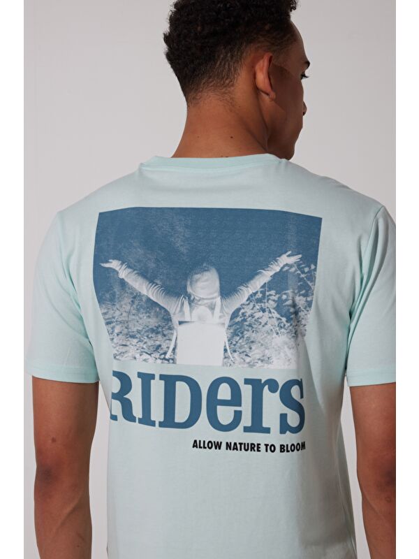 Riders by Lee Loose Fit %100 Pamuk Bisiklet Yaka Mint Yeşili Tişört