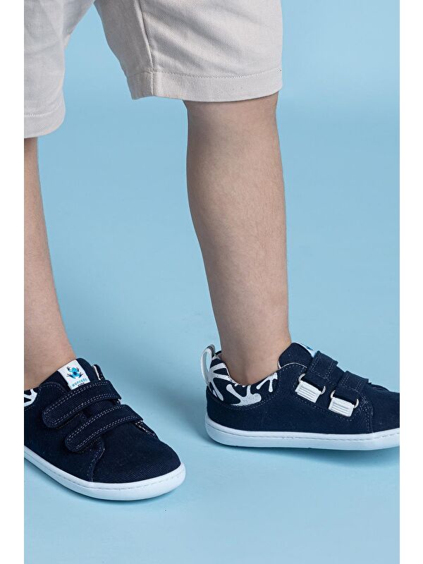 Smart Walker Recycled Canvas Eco Lacivert Barefoot Çocuk Ayakkabı - Görsel 5