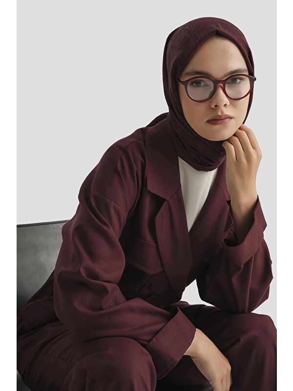ARMİNE Keten Takım 25Yd9158 Bordo