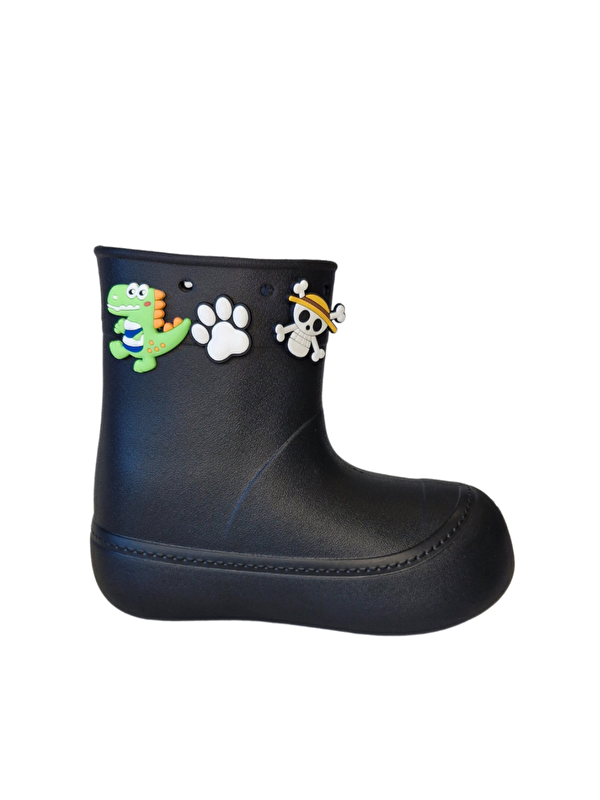 Siyah Yağmur Botu + Süper Star Çoraplı Set - Görsel 3