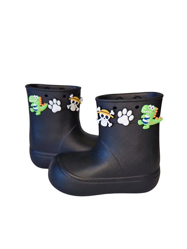 Siyah Yağmur Botu + Süper Star Çoraplı Set - Görsel 5