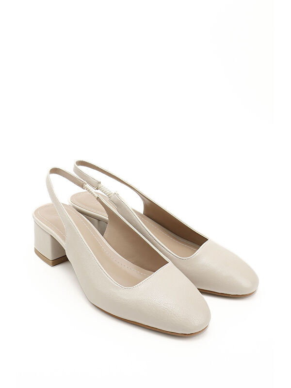 Kadın TEN Kısa Kalın Topuklu Arkası Açık Ayakkabı - Görsel 3