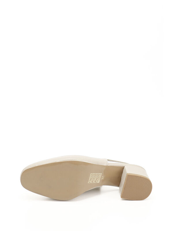 Kadın TEN Kısa Kalın Topuklu Arkası Açık Ayakkabı - Görsel 5