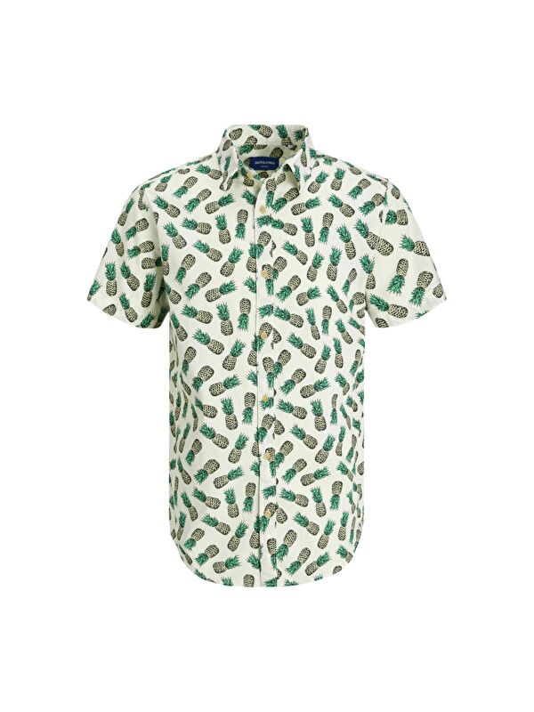 Jack & Jones James Palma Conv Erkek Yeşil Desenli %100 Pamuk Gömlek