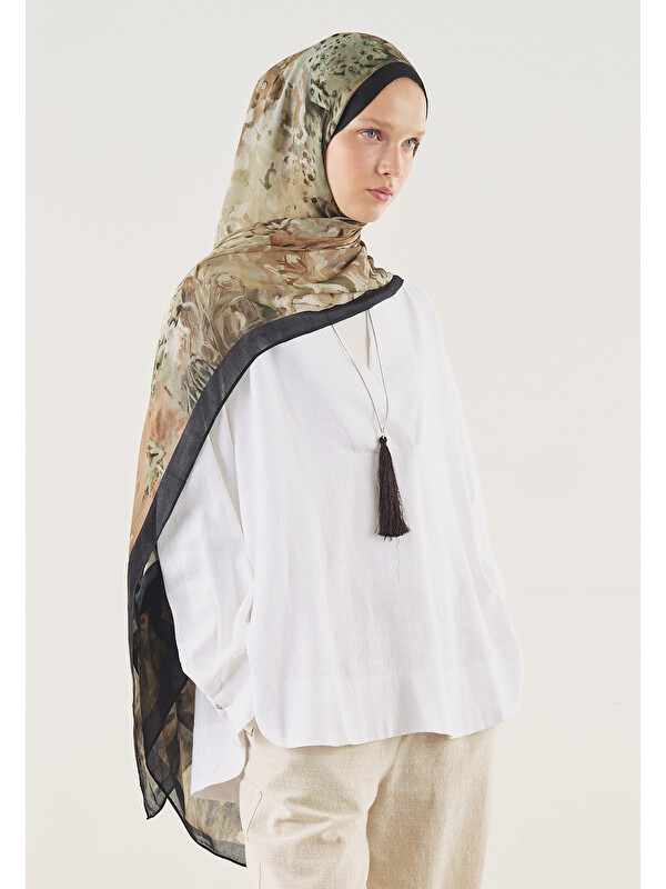 Fresh Scarfs Soft Dream Desen Soft Viskon Şal Siyah