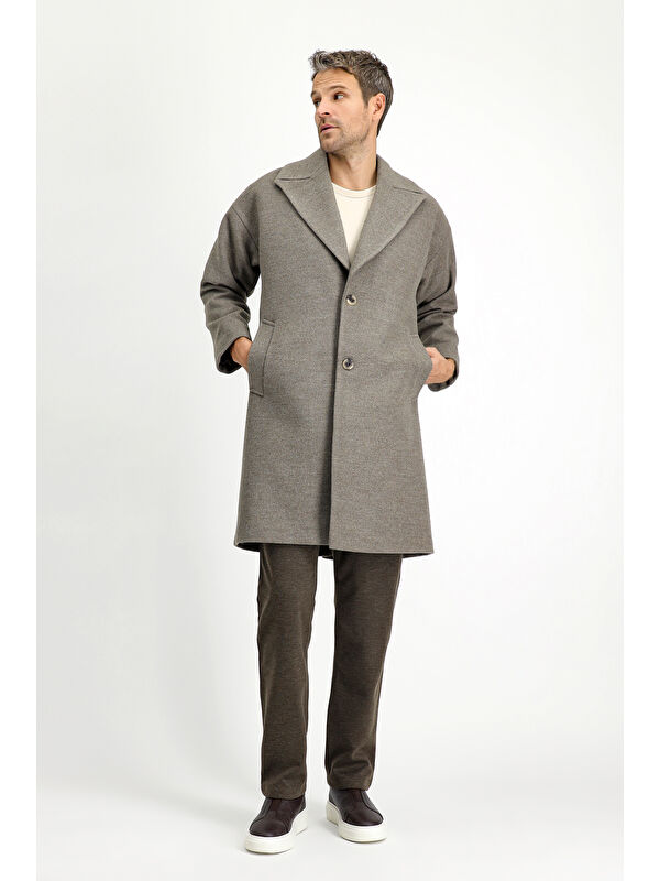 Kiğılı Oversize Yünlü Palto
