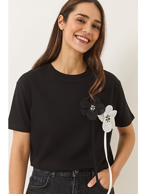 SHADE Kadın Aksesuarlı Kısa Kollu Pamuklu T-Shirt