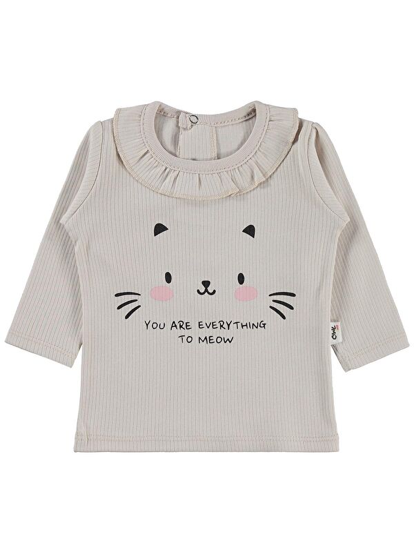 Civil Baby Kedi Yüz Baskılı 6-18 Ay Sweatshirt