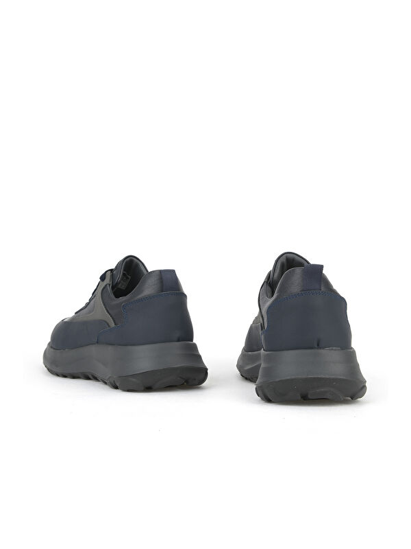 Erkek Hakiki Deri Sneaker 153983Z907 Lacivert - Görsel 4