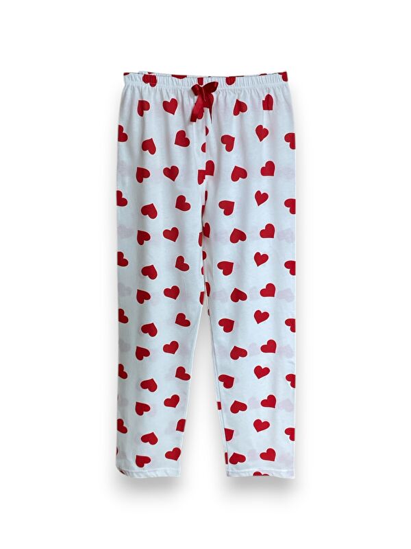 Formo Kadın Kalpli Pamuklu Lastikli Rahat Pijama Altı