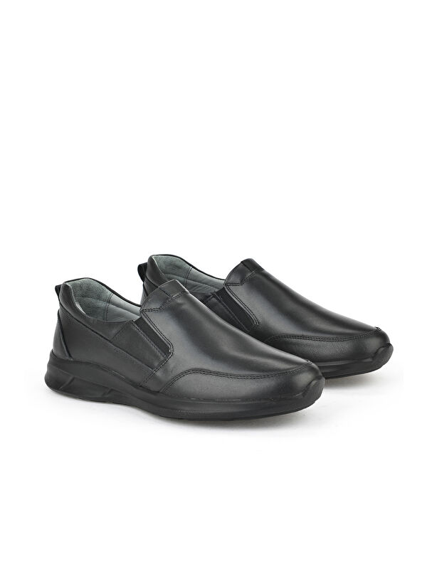 Erkek Hakiki Deri Konfor Ayakkabı 1531055Z1060 Siyah - Görsel 3