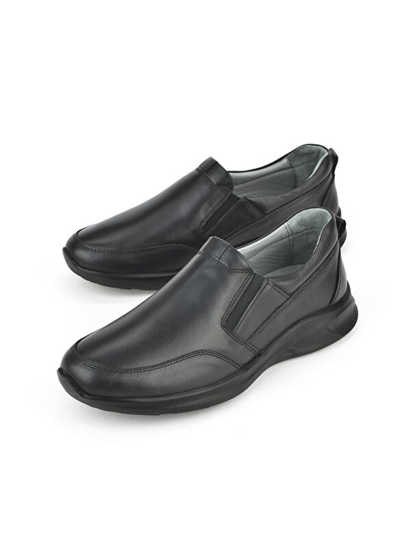 Erkek Hakiki Deri Konfor Ayakkabı 1531055Z1060 Siyah - Görsel 6