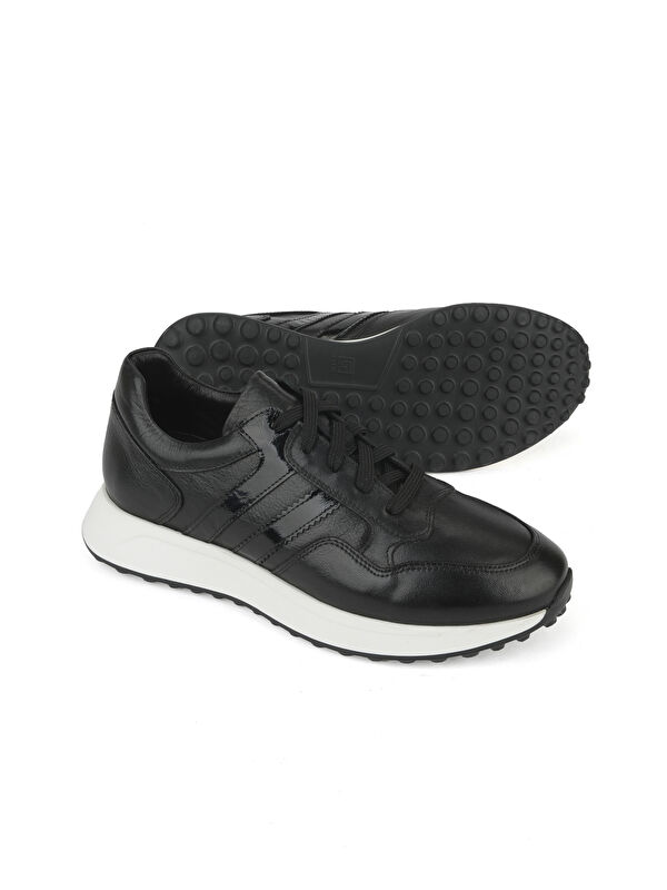Erkek Hakiki Deri Sneaker 1531026Z315 Siyah - Görsel 5