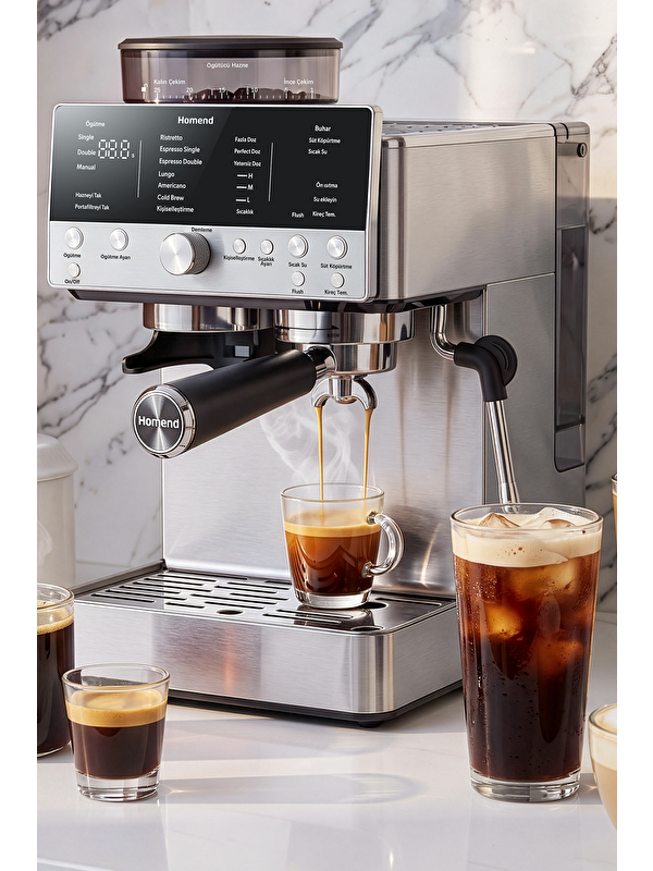 Homend Latteprimo 5017h Çekirdek Öğütücülü Espresso Makinesi