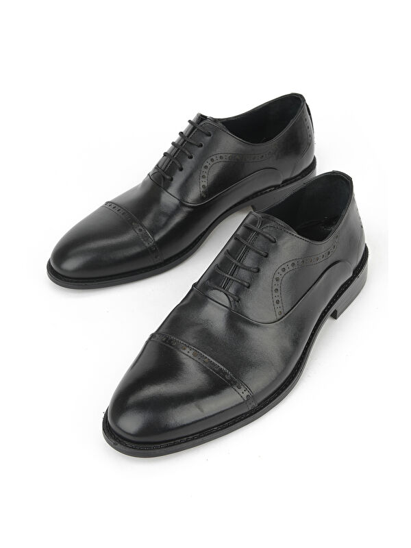 Erkek Hakiki Deri Klasik Ayakkabı 153985Z701 Siyah - Görsel 6