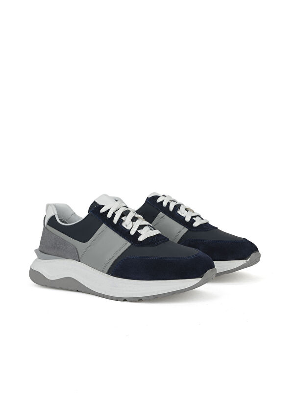 Erkek Hakiki Deri Sneaker 153983Z1425 Lacivert - Görsel 3