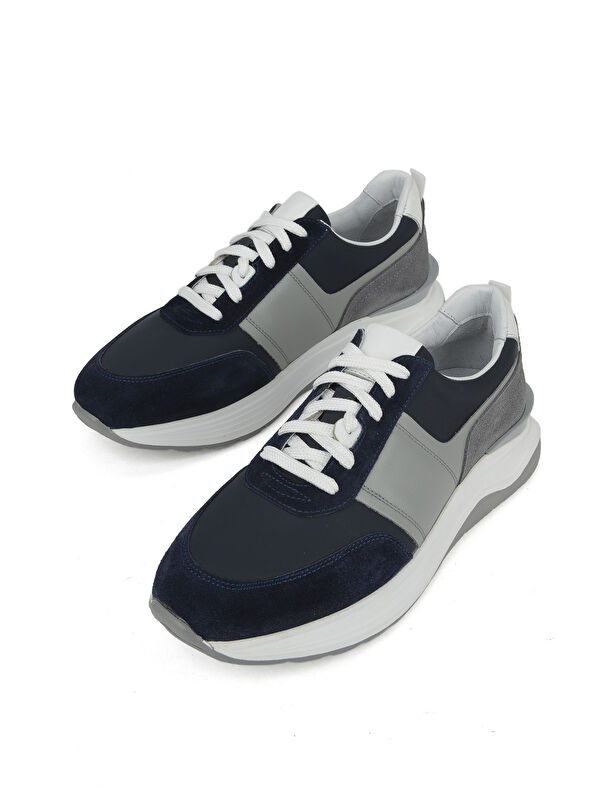 Erkek Hakiki Deri Sneaker 153983Z1425 Lacivert - Görsel 6
