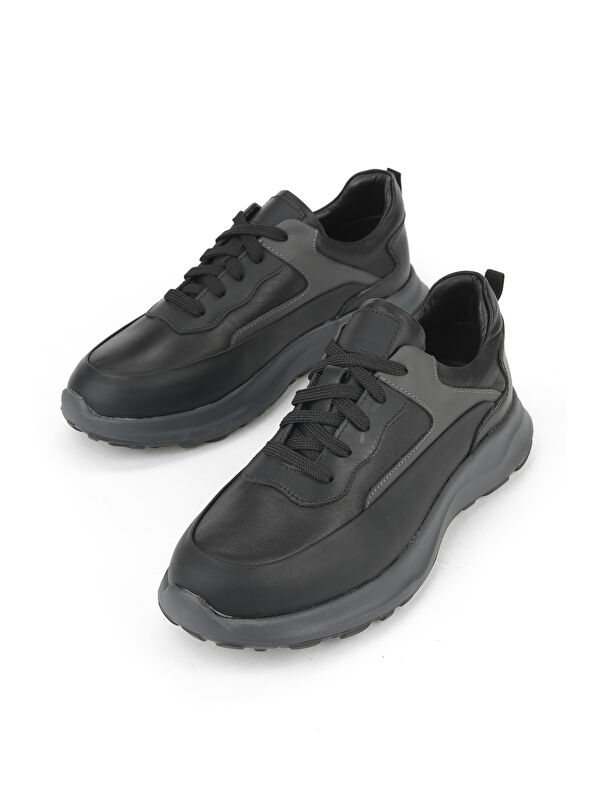 Erkek Hakiki Deri Sneaker 153983Z907 Siyah - Görsel 6