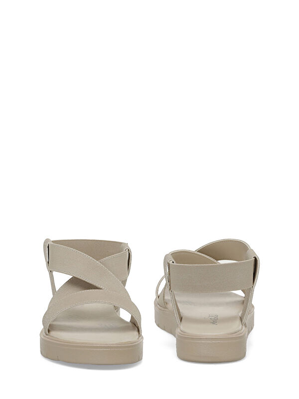 CS22053 4FX Bej Kadın Düz Sandalet - Görsel 6