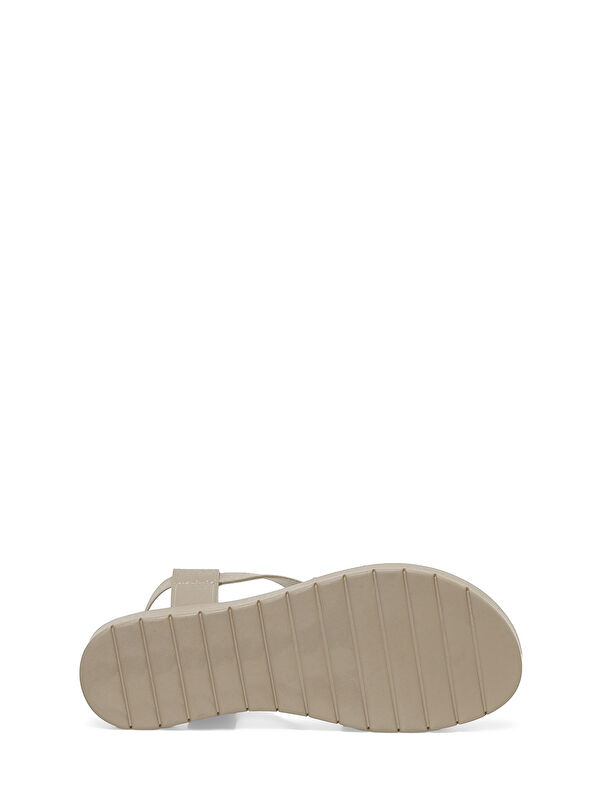 CS22053 4FX Bej Kadın Düz Sandalet - Görsel 7
