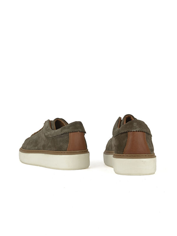 Erkek Hakiki Deri Sneaker 1531026ZH182 Haki - Görsel 4