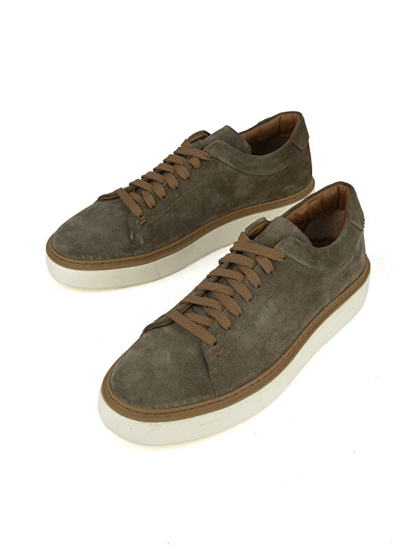 Erkek Hakiki Deri Sneaker 1531026ZH182 Haki - Görsel 6