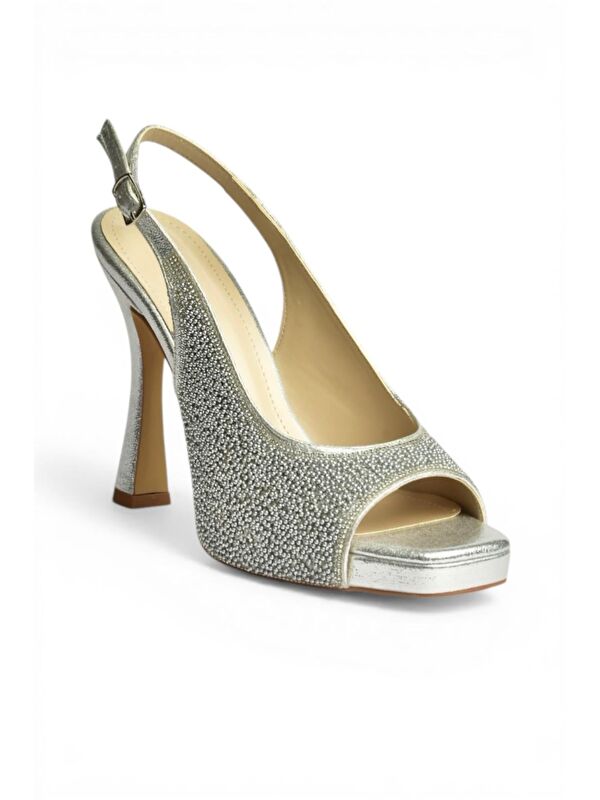 Fox Shoes Gümüş Kadın Topuklu Ayakkabı Y569925214