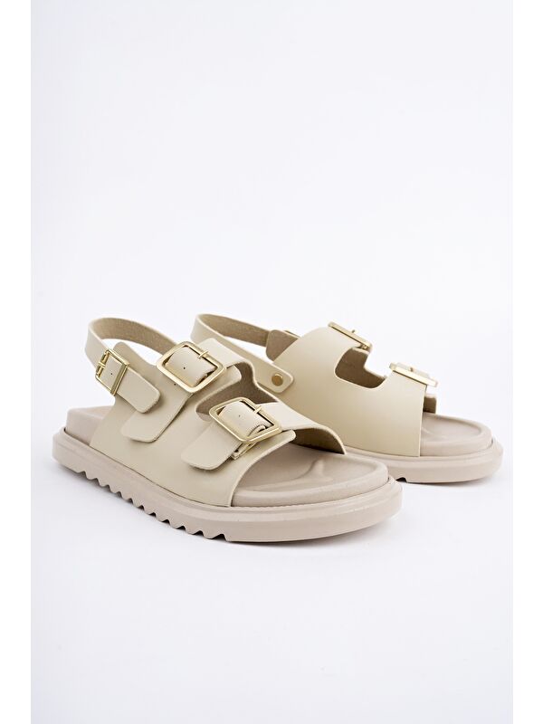 MEGGİE Çift Bantlı Ayarlanabilir Kemerli Günlük Kadın Sandalet - Görsel 3