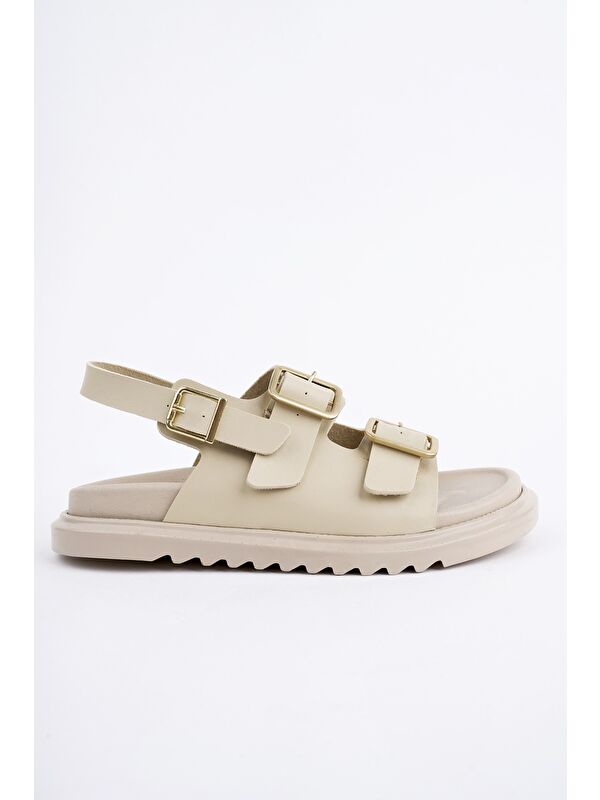 MEGGİE Çift Bantlı Ayarlanabilir Kemerli Günlük Kadın Sandalet - Görsel 4