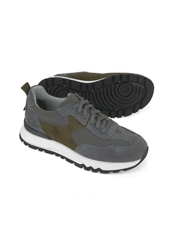 Erkek Hakiki Deri Sneaker 153983Z2600 Gri - Görsel 5