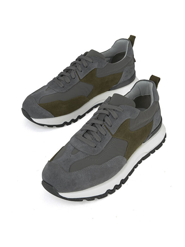 Erkek Hakiki Deri Sneaker 153983Z2600 Gri - Görsel 6