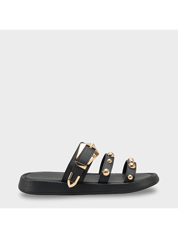 Capone Outfitters Nollie Yuvarlak Burunlu Metal Aksesuarlı Kadın Terlik