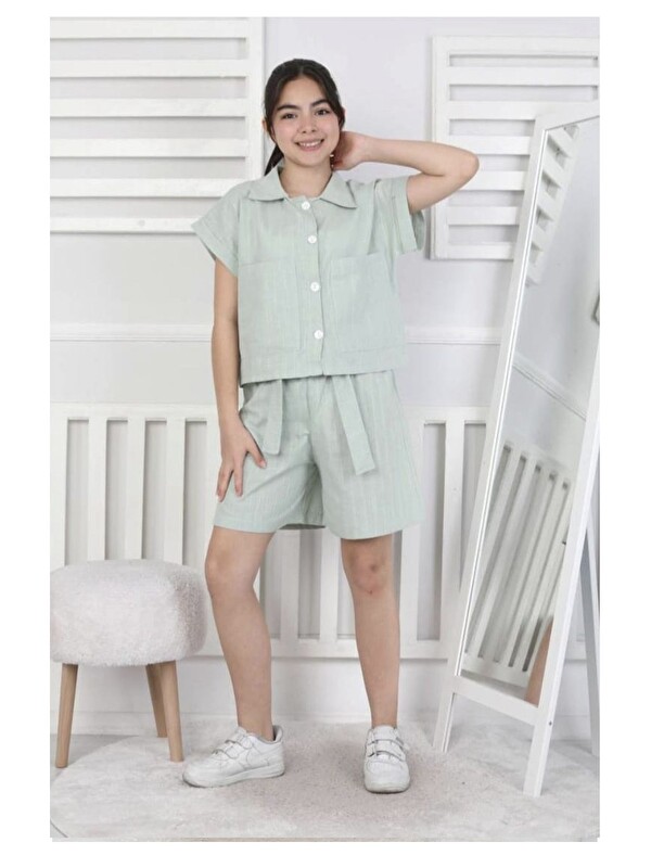 My Kids Wear Keten Kız Çocuk Alt Üst Takım