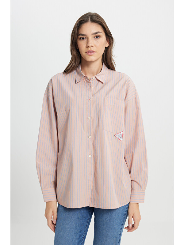 Wrangler Loose Fit Rahat Kesim %100 Pamuk Bej Gömlek
