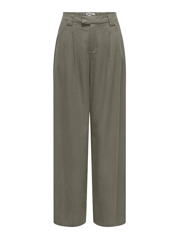 Only Onlsvea Keten Karışımlı Regular Fit Orta Bel Kadın Pantolon 15364120