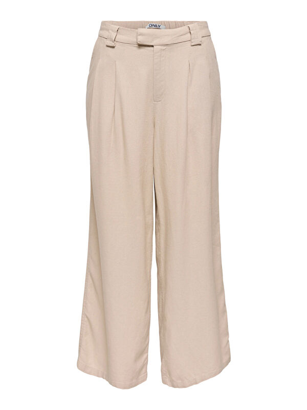 Only Onlsvea Keten Karışımlı Regular Fit Orta Bel Kadın Pantolon 15364120