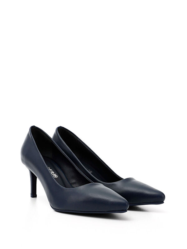 Kadın İNDİGO LACİVERT Sivri Burun İnce Topuklu Hakiki Deri Stiletto - Görsel 3