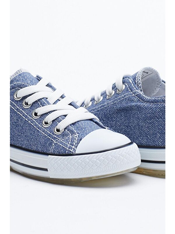 Çocuk Unisex Mavi Işıklı Bağcıklı Spor Ayakkabı Tb998 - Görsel 3