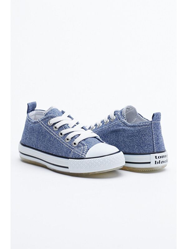 Çocuk Unisex Mavi Işıklı Bağcıklı Spor Ayakkabı Tb998 - Görsel 4