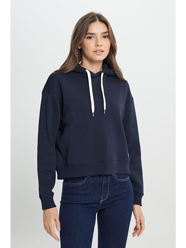 Wrangler Regular Fit Kapüşonlu İçi Polarlı  Lacivert Sweatshirt